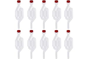 SMELEYOU Kit de SAS de Fermentation du vin, barboteur de SAS, Forme Haute Transparente de soupape d'échappement de Bouchon pour la Fabrication de vin de bière de Brassage, 10 pièces