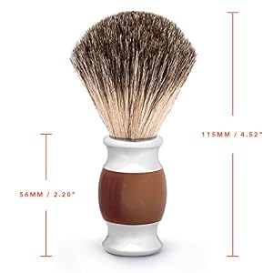 QSHAVE 100% Best Original Pure Badger Hair Shaving Brush Handmade. Faux Agate Handle. Perfect for Wet Shave, Safety… - Image 6