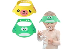 XBFOCNH Chapeau Douche Bébé, 2pcs Bonnet de Douche Shampooing Protection Bain Bébé, Chapeau Douche Bébé Visière Bain Bébé Douche Protéger les Yeux Chapeau,Visière Casquette de Bain Enfant