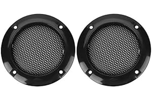 CIGEMAY 2PCS 2 Pouces Haut-Parleur klaxon Couverture, Haut-Parleur décoration métal Acier Maille Anneau Voiture Haut-Parleur Grille de Protection de Haut-Parleur, fournir Une de Protection pour Les(Noir)