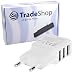 Produktbild Mini 3-fach Mehrfachsteckdose USB Universal Netzteil Reiseadapter Netzstecker Stecker 220V Ladegerät USB-Adapter Flach für Apple iPhone 6, 6 Plus, Samsung Galaxy S6, S6 Edge