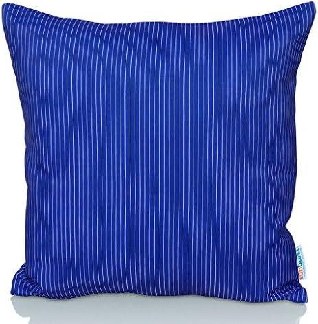 Sunburst Outdoor Living 45cm x 45cm DARK BLUE STRIPE Contemporary Decorative Throw Pillow Cushion Cover for Couch, Bed, Sofa or Patio - Only Case, No Insert