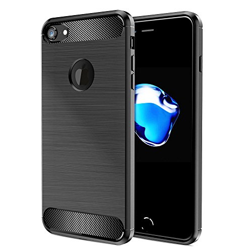 iPhone 6 Plus / iPhone 6s Plus Case, OWM Ultra Light Slim Shockproof Silicone TPU [Brushed Grip] Protective Case Cover Skin for Apple iPhone 6 Plus / iPhone 6s Plus Case and [FREE Screen Protector] (Black)