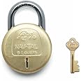 Godrej Locks I Navtal 8 Lever 85mm I 2 Keys I for Indoor and Outdoor I for Doors, Shutters, Storage Box, Trunks, Lockers I Corrosion Resistant Shackle I Brass Finish