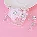ROSENICE Bridal Hair Combs Hair Slides Hair Charm Clips Crystal Rhinestones Pearls Decor