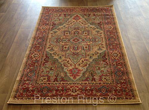 Traditional Rug Oriental Persian Polypropylene 240 x 340 cm (7'10" x 11'2") Machine Made Beige