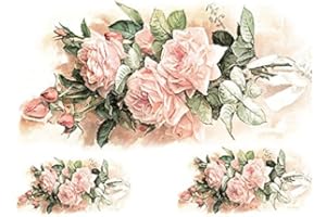 Fiico Zita's Creative Reispapier A4 - Rosenstrauss mit Masche. Motiv-Strohseidenpapier, Strohseidenpapier, Decoupage Papier