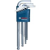 Bosch Professional alyan anahtar seti 1600A01TH5, HEX 9 par&ccedil;a a&ccedil;ılı anahtar, 1.5-10.0 mm, mavi