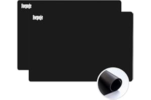 2 Pack Extra Thick 2MM Silicone Mat for Worktops, 60 × 40 cm Kitchen Worktop Protector, Non-Stick Heat Resistant Countertop Mat, Large Heatproof Mat, Silicone Countertop Protector, Foepoge, Black