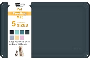 Mata na miskę dla psów koty, Gimilife silikonowa podkładka pod miskę dla psów, wodoodporna z podniesionymi krawędziami, antypoślizgowa mata do karmienia zwierząt domowych