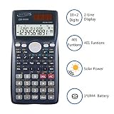 Carcasa rígida. Calculadora científica avanzada, 401 funciones 2 líneas pantalla LCD, doble potencia, ingeniería, oficina de negocios, media escuela estudiante SAT/AP prueba calculadora