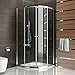 Produktbild FUGO Viertelkreis Duschkabine 90x90x190 cm mit Nanobeschichtung Echtglas Schiebetür Duschabtrennung mit Rahmen Dusche Komplett inkl. Glasveredelung Trennwand Duschwand mit Sicherheitsglas (ESG) TÜV geprüft