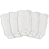 Novibaby 5-Piece Ribana Baby Athlete Body Staple Reported Snap White 100% Cotton - Ribana Baby Body Stapler