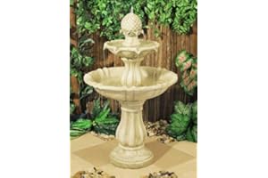 Primrose 98cm Elizabethan Stone Effect 2 Tier Classical Pineapple Design Water Fountain Feature Outdoor Use