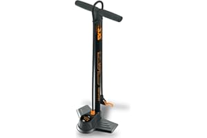 SKS GERMANY AIR-X-PLORER DIGI 10.0 pompa ad aria, pompa per bici (con manometro digitale a LED, testa della valvola MULTI VALVE, impugnatura soft-touch e lungo tubo ad alta pressione), nero