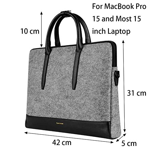 Laptop Aktentaschen  XGUO 15 Zoll Laptop Tasche Filz Und Leder H  lle F  r Surface Book MacBook Pro 15 Mit Touch Bar Dell XPS 15 Acer Chromebook 15 As