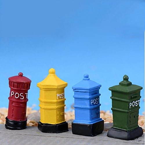 New/fashion Fairy Garden Miniature Postbox Dollhouse Statue Ornament£¬Red