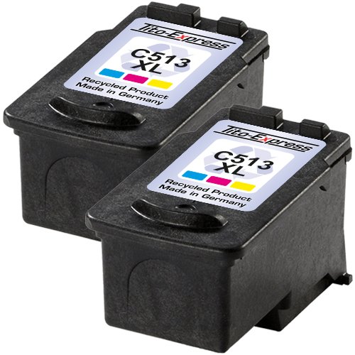 PlatinumSerie® 2 Druckerpatronen für Canon CL-513XL Color IP2700 MX350 MX360 MX410 MX420 MP240 MP260 MP480 - 2