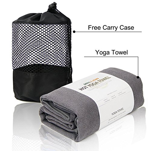 PROCIRCLE® Mikrofaser Yoga Handtuch für Yogamatte – 183 cm x 61 cm – Yogatuch Rutschfest für Hot Yoga, Bikram, Ashtanga – Super Saugfähig, Maschinenwaschbar, Schnell Trocknend – Freier Tragen Fall - 2