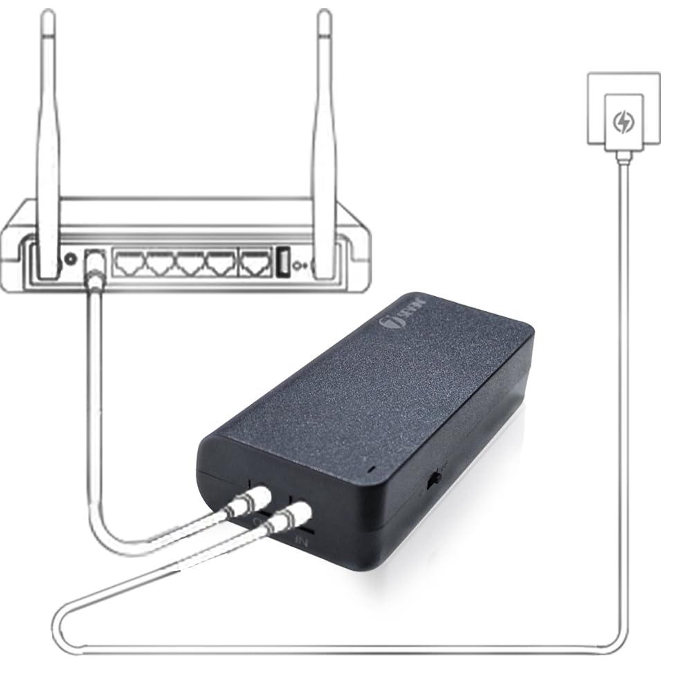 7SEVEN® 12V Mini UPS for Router, Inverter with 3A Output, 4-5 Hours Backup, Supports Any Brand Modem with 12V Input, Ideal Router UPS for Home, Office, Shop, Essential WiFi UPS Solution