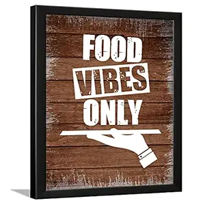 Chaka Chaundh Kitchen Dining Quotes Kitchen Food Vibes, Vintage Wall Frames Posters (Multicolor, 13.5 X 10.5 Inches)