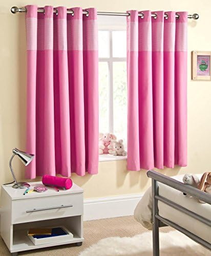 Enhanced Living Curtain Panel (Set of 2) Colour: Pink, Size: 168cm W x 137cm L