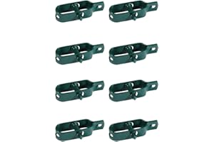 ENERJARY Verde - Kit de 8 tensores plastificados para vallas, red, tendedero, de metal de jardín para postes | Juego de 8 unidades (8 unidades)