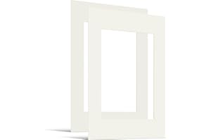 JUNOMI® 2 x passepartout DIN A2 cm per DIN A3 Bianco Crema | Spessore 1,5 mm | Dimensioni Esterne 42 x 59,4 cm per Formato Immagine 29,7 x 42 cm | Bianco Crema