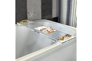 WANLIAN 33-calowy luksusowy pojemnik na wannę do łazienki – półka do przechowywania pod prysznic ze złotymi uchwytami