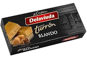 Delaviuda, Turrón Blando de Almendras, Turrón con Miel y Almendras Seleccionadas, Receta Tradicional, Sin Gluten y Sin Lactosa, Ideal para Cesta Navidad, Made in Spain, 200 Gramos