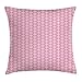 Produktbild Oyster Throw Pillow Cushion Cover, Japanese Style Oriental Abstract Shells Pattern Curvy Lines Forming an Arc, Decorative Square Accent Pillow Case, 18 X 18 Inches, Pink and Pale Coral