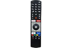 FOXRMT Zamiennik RC4318P/RC4318 pilot zdalnego sterowania do Telefunken Finlux Vestel Edenwood 4K Ultra HD TV z przyciskami YouTube Netflix – nie wymaga konfiguracji