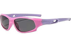 Suertree Kinder Polarisierte Sonnenbrille Sport Silikon Sonnenbrille Verspiegelte Linse UV-Schutz im Freien Golf Radfahren Angeln Wanderbrille Unisex