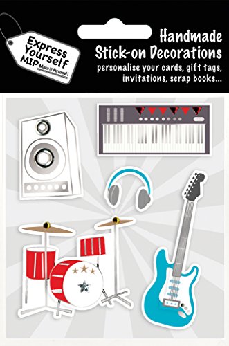 Express Yourself MIP, decoración de instrumentos musicales autoadhesivos - ideal para hacer tarjetas, envolver regalos, álbumes de recortes, manualidades, manualidades para niños, etc.