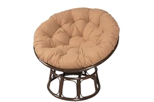 Morbuy Cojines sillas Jardin papasan, Suave y Acogedor Cojín Redondo Poliéster Cojín de Sillón para Interiores Exteriores Sala Cojín de Asiento (Caqui,120x120CM)