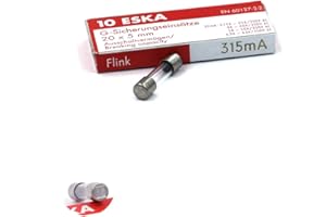 ESKA 10 fusibili veloci (F) in vetro 315 mA / 250 V AC 5 x 20 mm