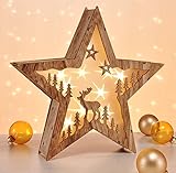 Lieferumfang: Holzstern, OHNE Batterien & die abgebildeten Kugeln