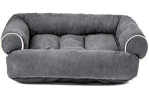 RICHRAIN Canapé-lit pour Chien à Sommeil Profond Litière pour Chat De Haute Qualité Lit pour Animaux De Compagnie Plus épais Et Chaud en Hiver pour Petits Chats Et Chiens (L,Gris foncé)