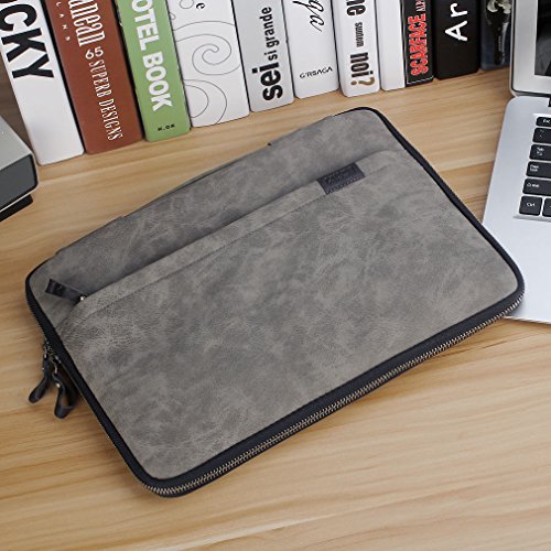 CAISON Hochwertiges Synthetik Leder Laptop Hülle Kasten Schutzhülle Tasche für 15.6″ Notebook Computer / 15″ Apple MacBook Pro Mit Retina Display - 7