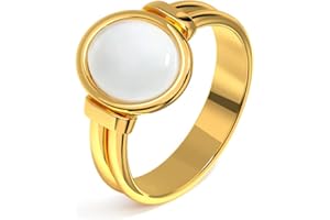 YeGieonr Bague Femme Or, Plaqué 18K Or Acier Inoxydable Chevalière Coquillage, Cadeau Bijoux Tendance pour Femme Fille