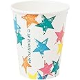 Talking Tables 8 x Disposable Birthday Paper Party Cups with Bright Colourful Stars Home Recyclable, Eco-Friendly, Unisex | Tableware for Kids Garden Picnic – 250ml, STARCUPS, 8 Count (Pack of 1)