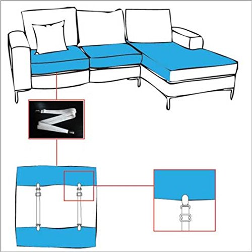 Glield Verstellbar Betttuchspanner mit Metallklammern, Unter Sofa, Matratze, Bettlaken, Ausgestattet Fastener, 2 Stück, von 60cm-200cm BDJ06 - 4