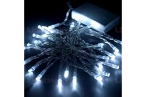 JnDee zasilane bateryjnie lampki choinkowe LED 2 m 20 LED białe, włączone funkcje flash, idealne na Boże Narodzenie ślub