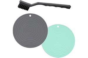 LIAMCUTE 2 Stück Napfunterlage für Katzen, Katzenmatte für Wasser- & Futternapf, Futtermatte Hund Silikon, Futternapf Unterlage rutschfest für Katzennapf, Futtermatte Katze, Futterunterlage für Katzen, Rund ﻿