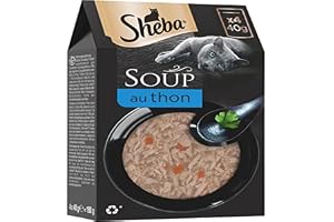 Sheba Klassisk soppa för vuxna katter - soppa med tonfiskfiléer - färska påsar 40 x 40 g