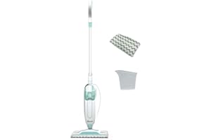 Shark Steam Mop, Lightweight Steam Mop for Hard Floors with 2 Machine Washable Cleaning Pads & Fill Flask, 375ml Capacity, 5.5m Power Cord, 30 Second Heat-Up, White & Green S1000UK