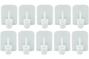 Buddy4Home house accessoires 20x Selbstklebende Gardinenhaken für Gardinenstangen Vitragestangen Fensterhaken für Fenster Klebehaken ohne Bohren Kunststoff Gardinenhalter weiß