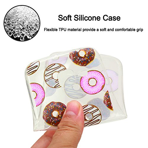 Funda Samsung Galaxy J3 2016 SM-J320F Silingsan Funda de Silicona TPU para Samsung Galaxy J3 2016 SM-J320F Carcasa Transparente Soft Clear Case Cover Funda Blanda Flexible Carcasa Delgado Ligero Caja Anti Rasgu  os Anti Choque con Dise  o Creativo - Donas Dulces