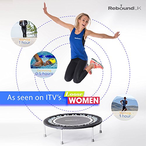 Hochwertiges professionelles Mini-Trampolin – Ideal für Ski-Fitness, Verbesserung der Balance, Steigerung der Koordination und Stärkung der Gelenke. Weltweit tausendfach eingesetzt in Fitness-Studios, Physiotherapie Praxen und Kliniken! Robust und platzsparend. Kaufen Sie den besten Rebounder, weil Ihr Körper es verdient hat und Sie Ergebnisse erzielen möchten. Inklusive einer DVD (in Englisch) mit einer Zusammenstellung von vier fantastischen Rebounding Workouts für Anfänger und Fortgeschrittene sowie Einweisung in die korrekte Technik. Ideal für Personen bis zu 140 kg Körpergewicht. Super schnelle Lieferung innerhalb von 3 – 5 Tagen! - 3