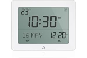 ALFAJR Azan Clock CF-19 White - Automatic Athan Five Times in 5 Different Voices - Simplified Manual for USA Cities (Zoon) (White)